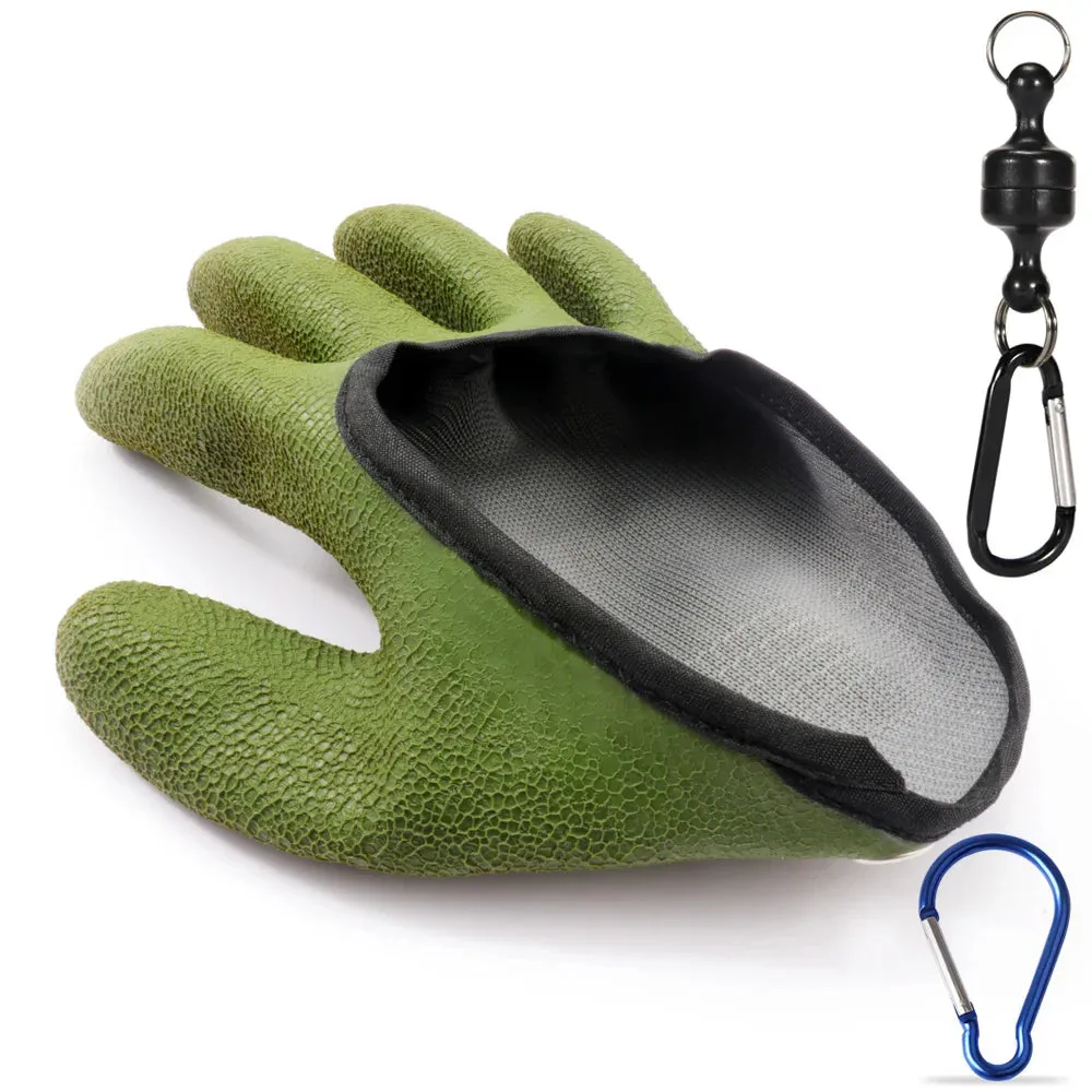 Fishing Gloves Catch Fish Anti-slip Durable Knit Full Finger Waterproof Work