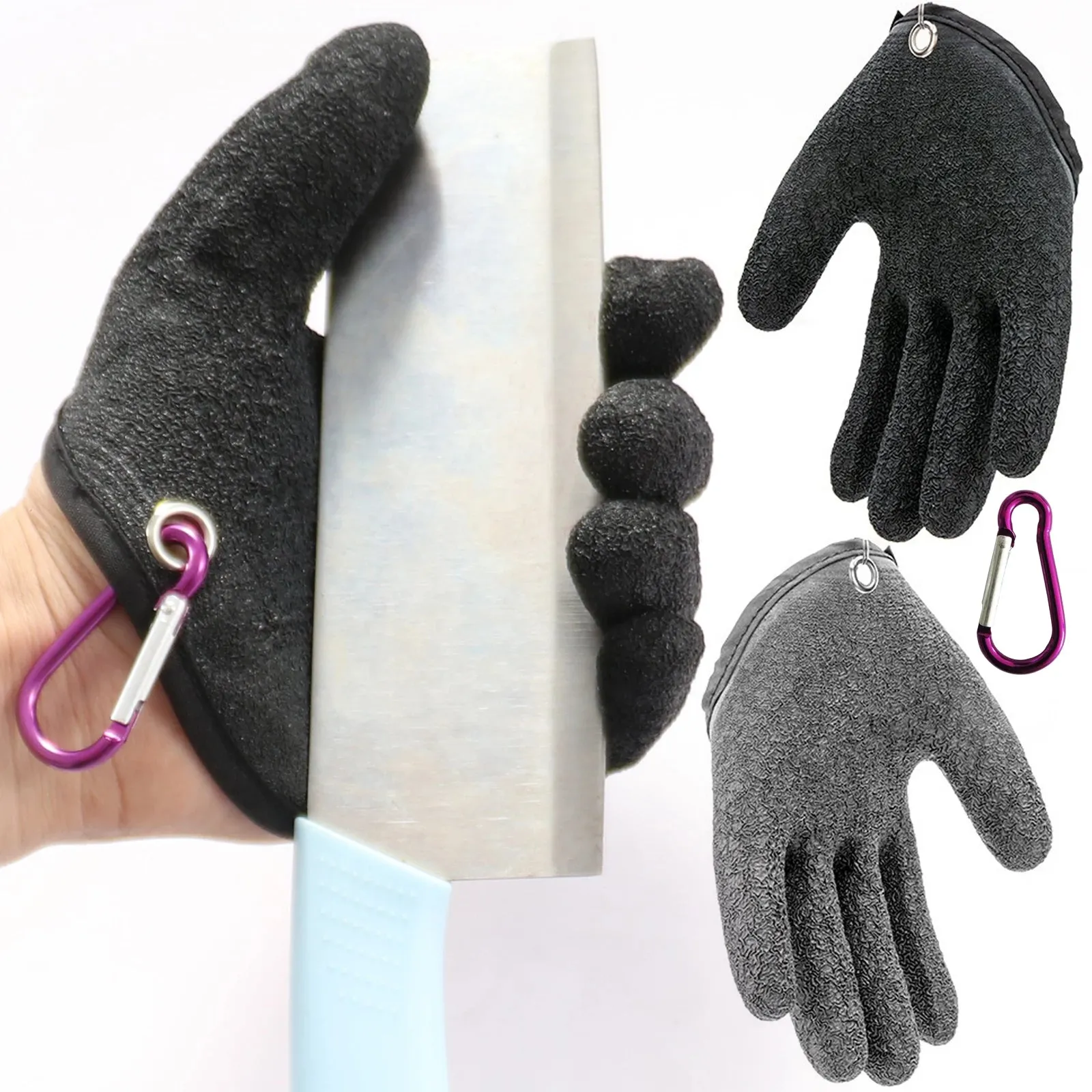 Fishing Gloves Catch Fish Anti-slip Durable Knit Full Finger Waterproof Work