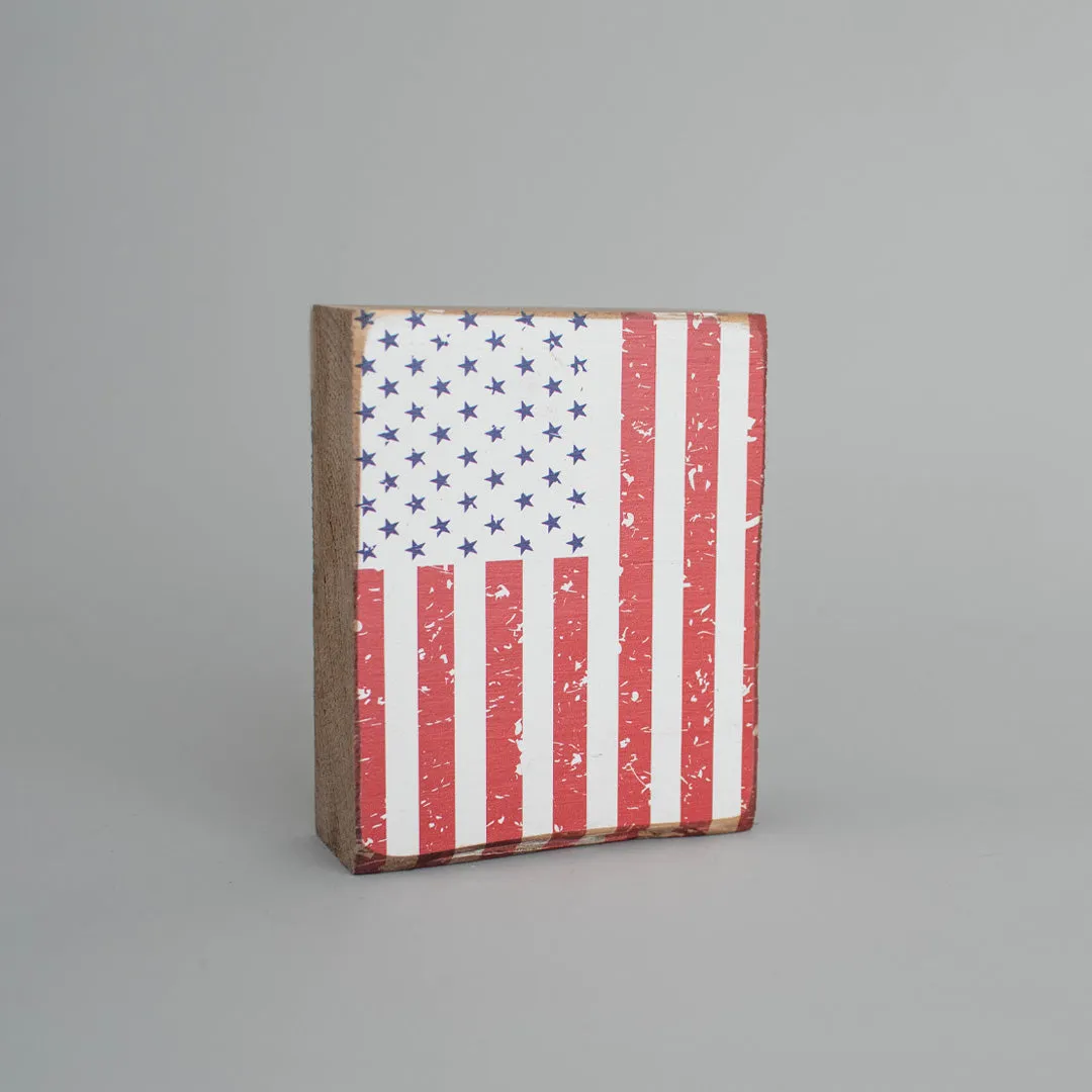 Flag Decorative Wooden Block