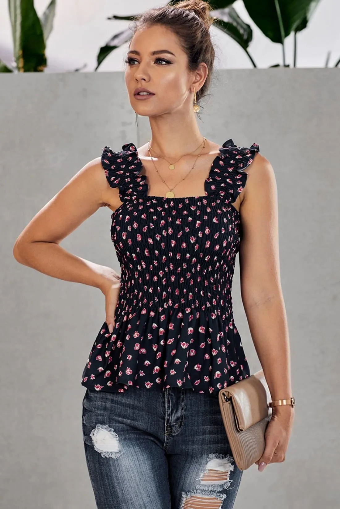 Floral Smocked Top