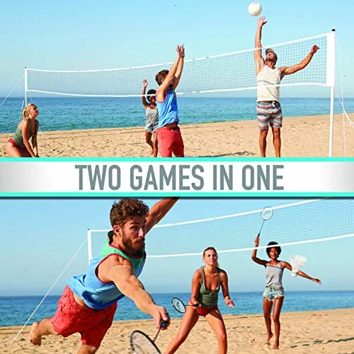 Franklin Sports Professional Volleyball Badminton Combo Set
