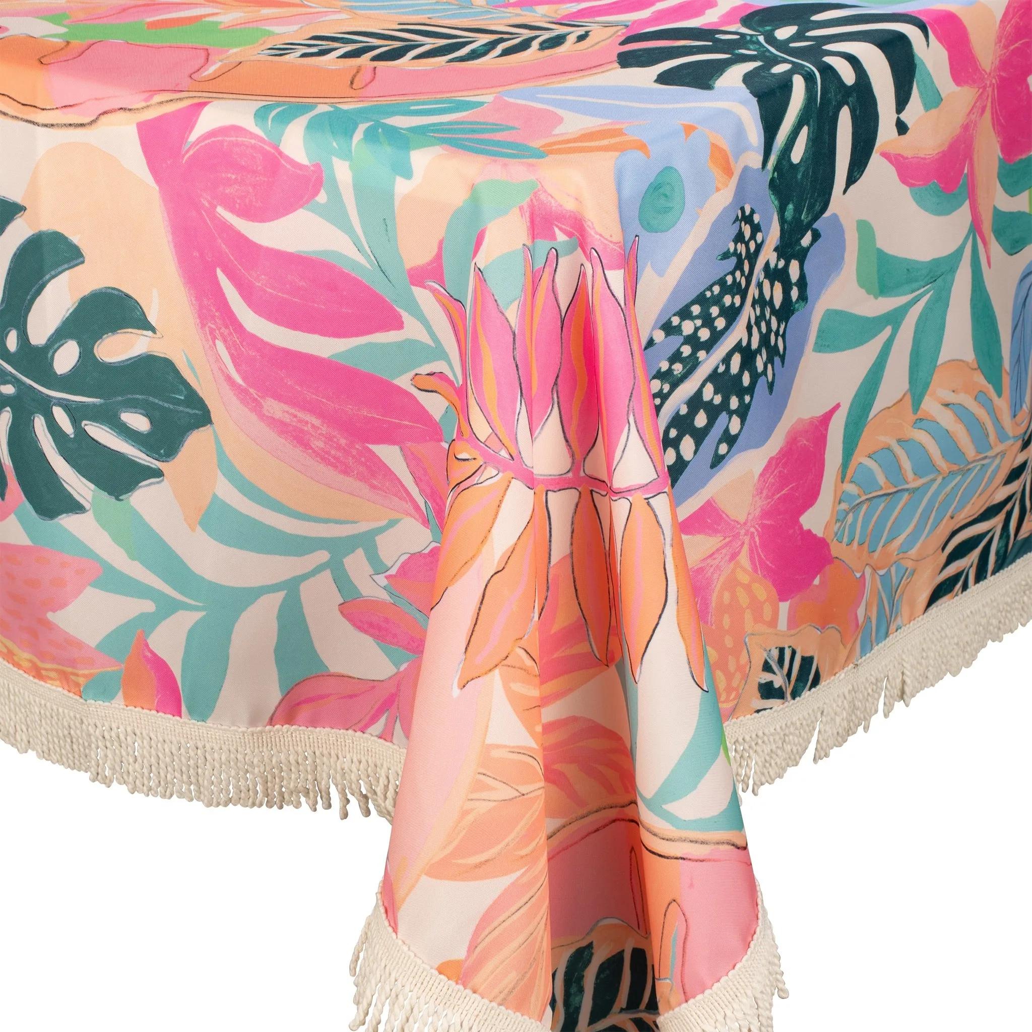Fringed Tablecloth Summer Garden
