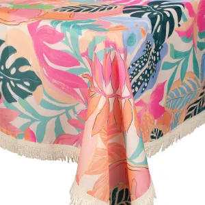 Fringed Tablecloth Summer Garden