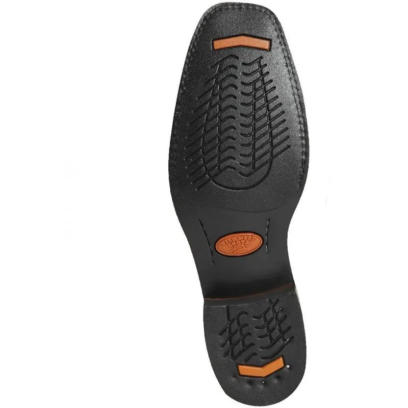 Genuine Teju Lizard Square Toe Boot with Rubber outsole in Black Cherry