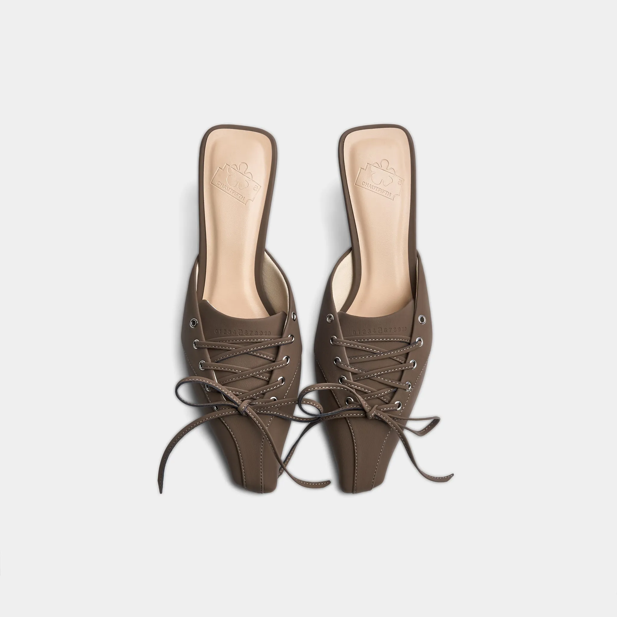Giày middle 50 mules màu Nâu Chocolate