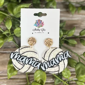 Glitter Volleyball Mama Earrings