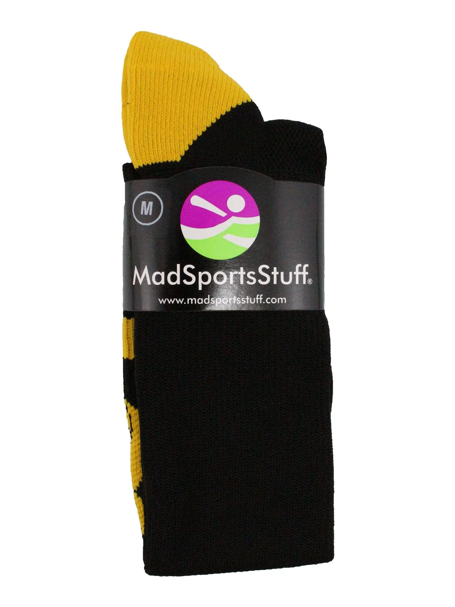 Gold Ribbon Childhood Cancer Awareness Socks in Over the Calf Length