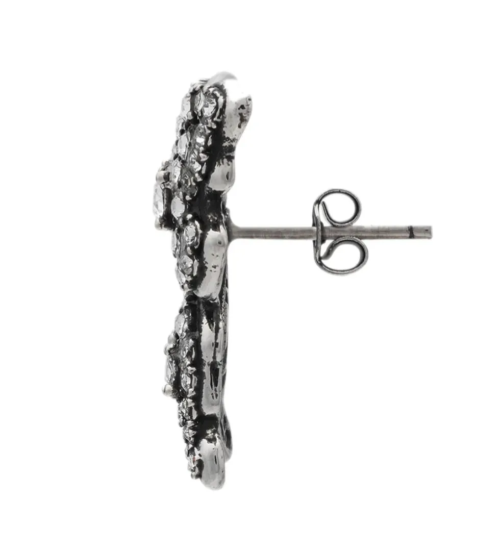 Gucci Crystal Embellished Butterfly Earrings in Silver