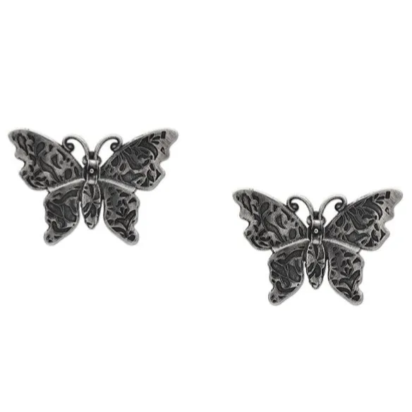 Gucci Crystal Embellished Butterfly Earrings in Silver