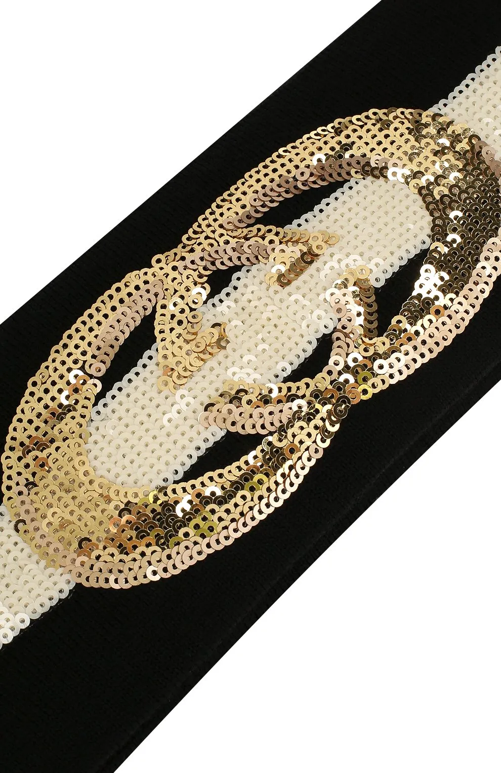 Gucci Sequin Embellished GG Headband in Black and White