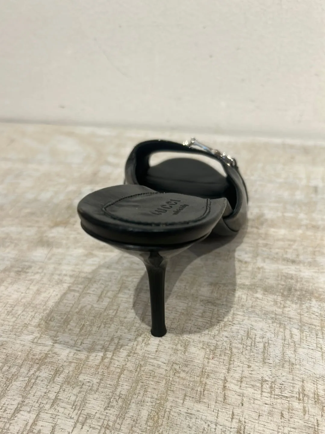 Gucci Shoes, Black Patent Leather Mules (size 40)