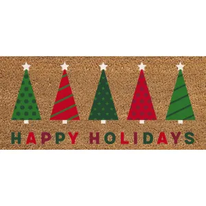 Happy Holiday Trees Flocked Coir Sassafras Switch Mat,2rmc1389s