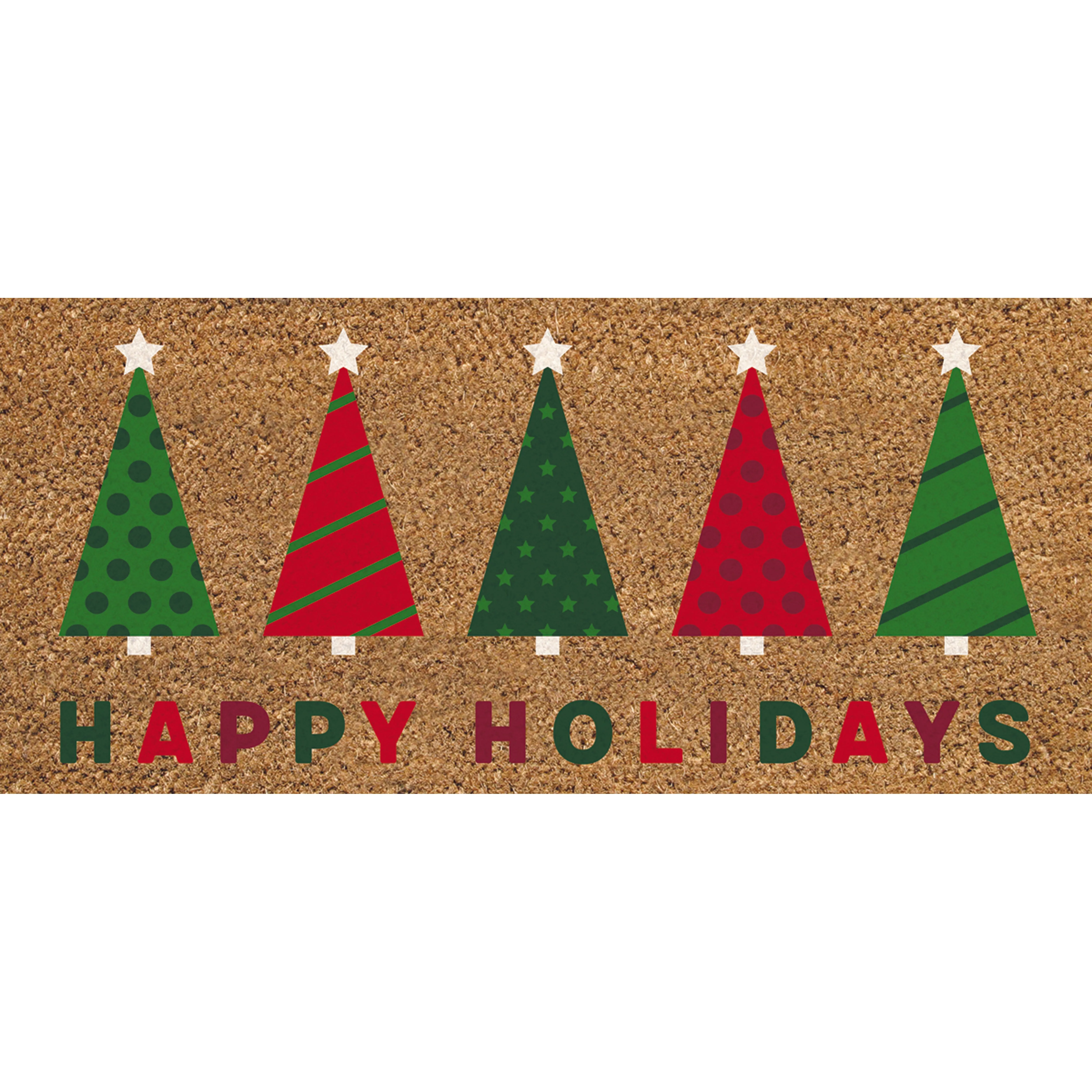Happy Holiday Trees Flocked Coir Sassafras Switch Mat,2rmc1389s
