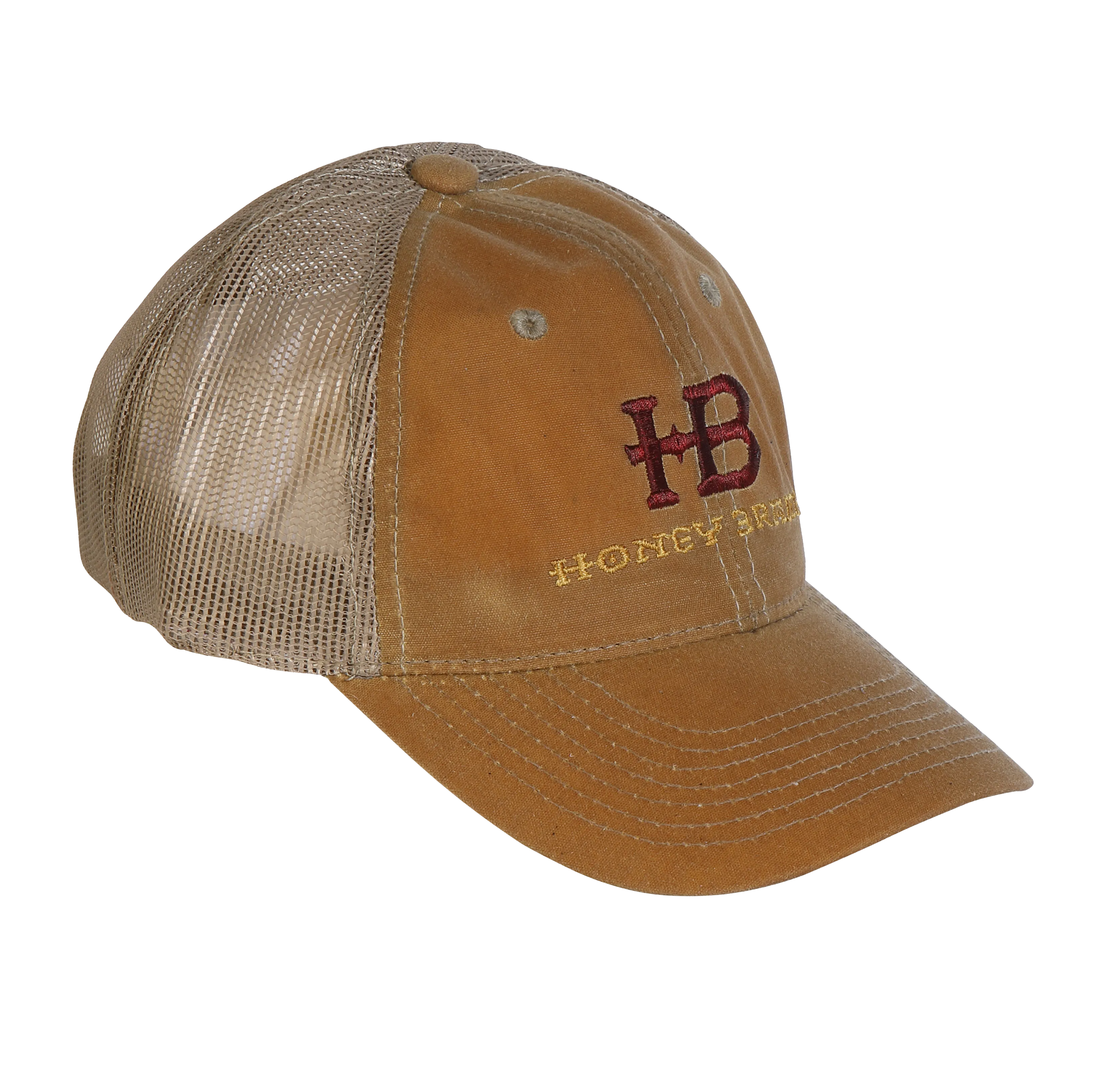 HB Tan Mesh Waxed Canvas Unstructured Hat