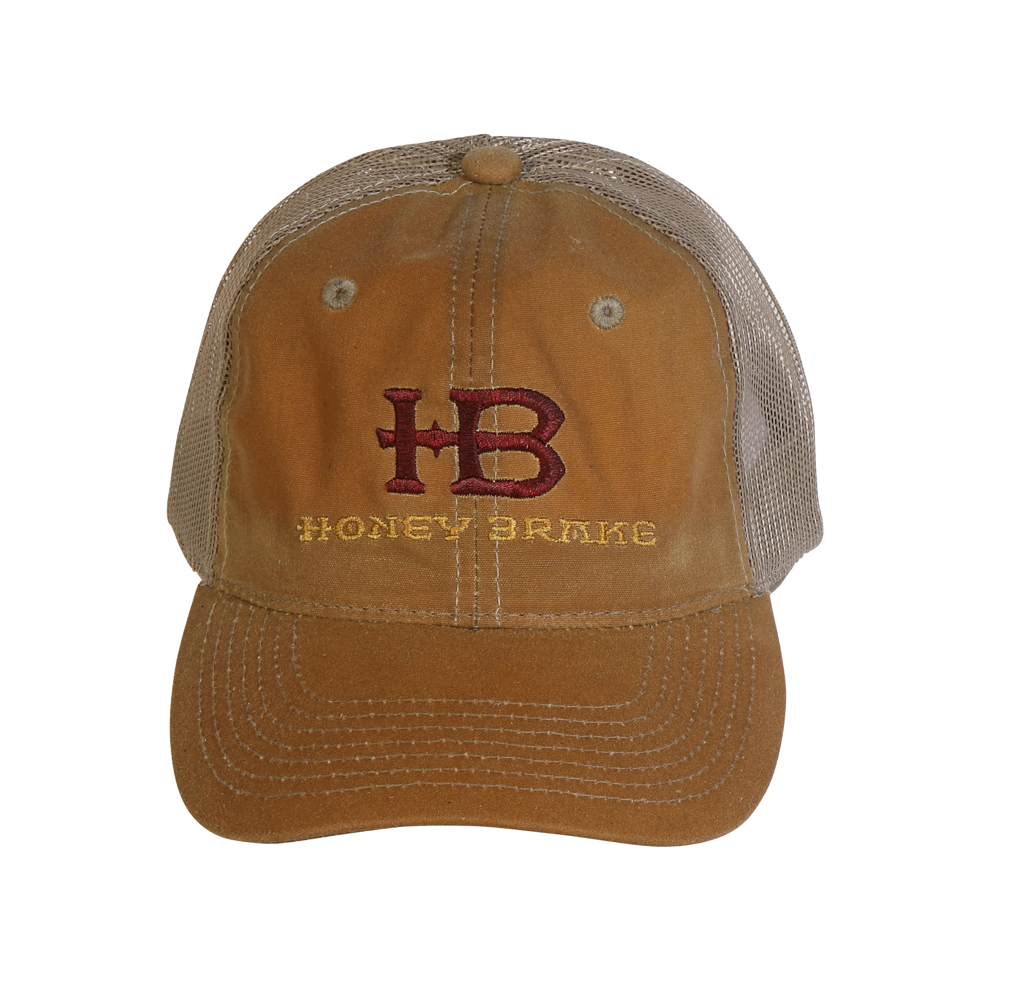 HB Tan Mesh Waxed Canvas Unstructured Hat