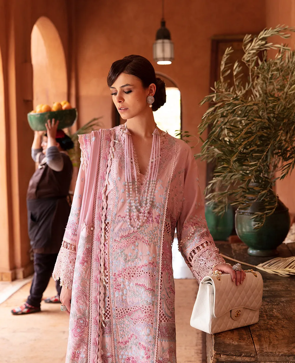 Heavily Embellished Pink Pakistani Kameez Salwar Suit and Dupatta