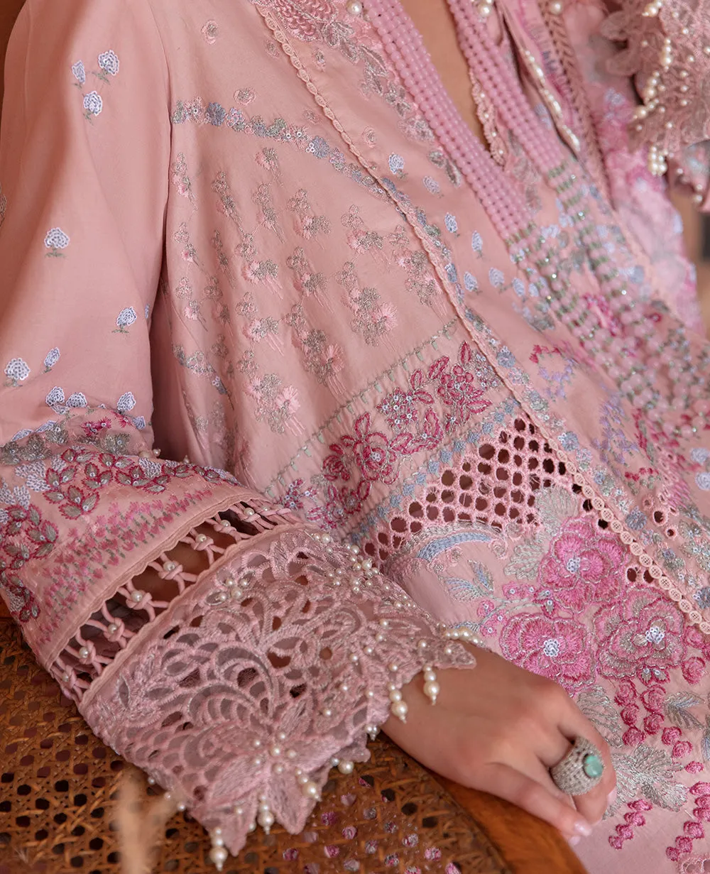 Heavily Embellished Pink Pakistani Kameez Salwar Suit and Dupatta