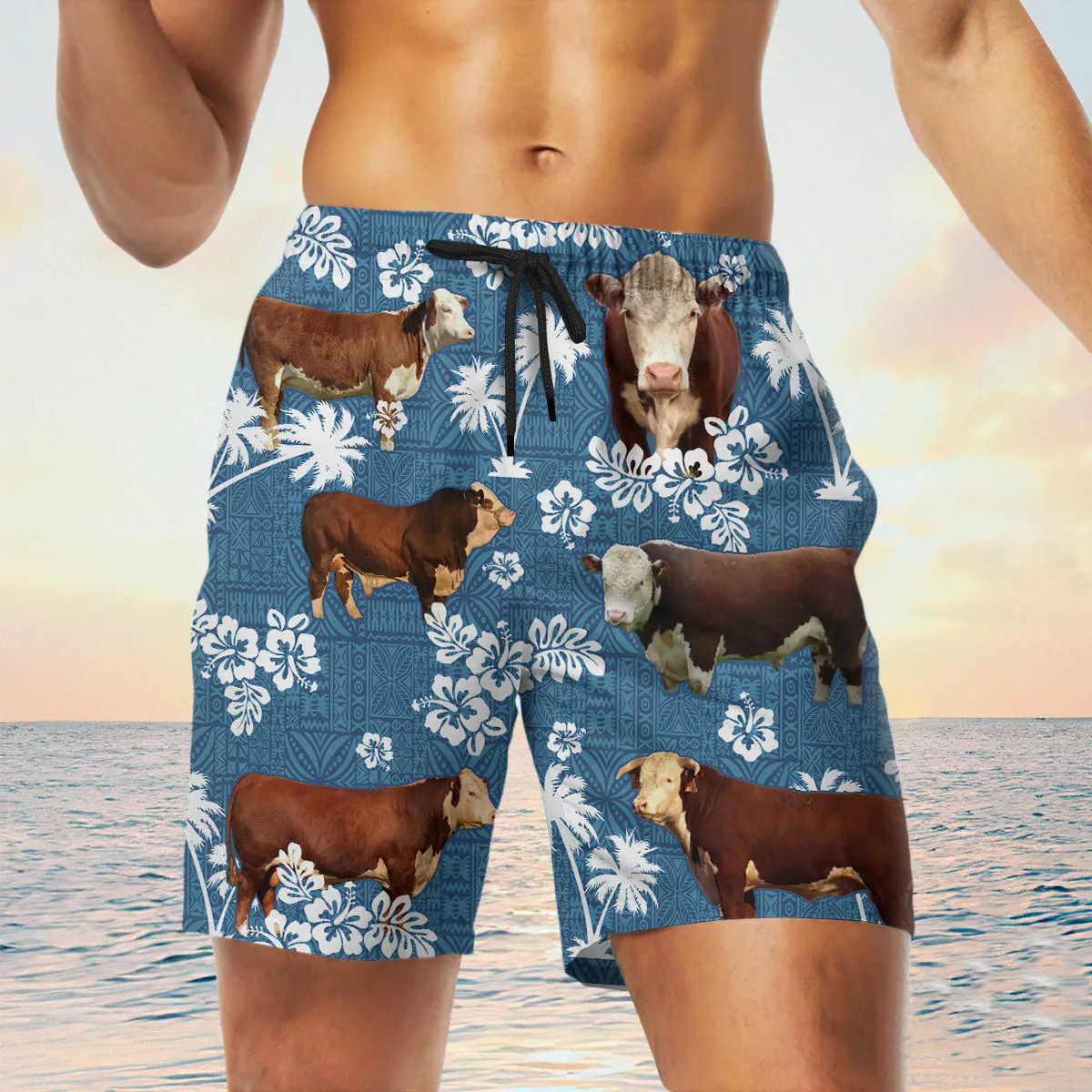 hereford Blue Tribal Shorts
