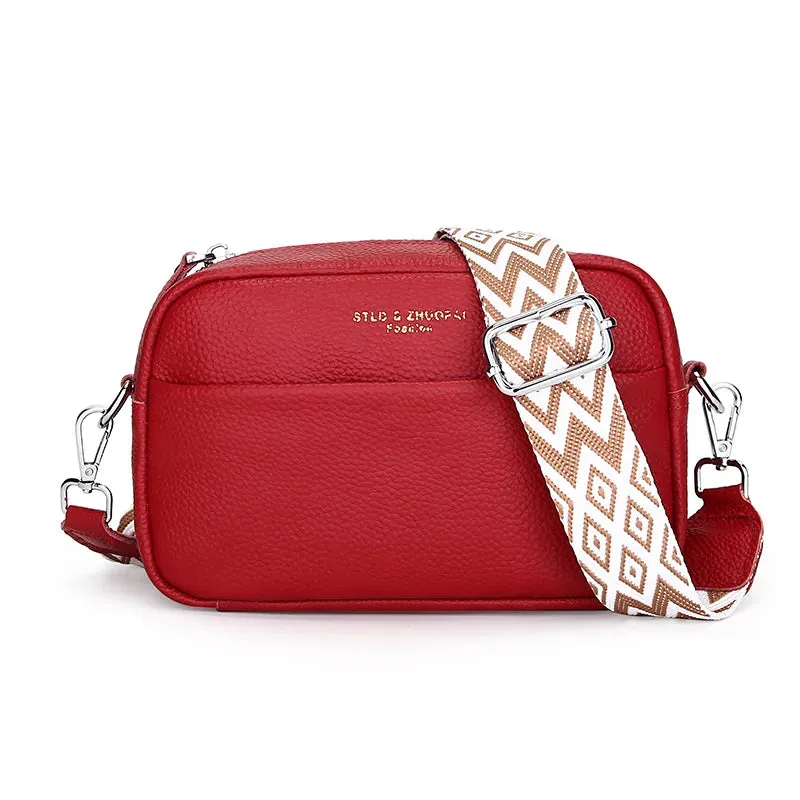 High Quality Genuine Leather Crossbody Shoulder Bag With Strap Cowhide Leather Handbag Messenger Tote Bag