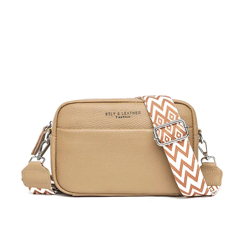 High Quality Genuine Leather Crossbody Shoulder Bag With Strap Cowhide Leather Handbag Messenger Tote Bag