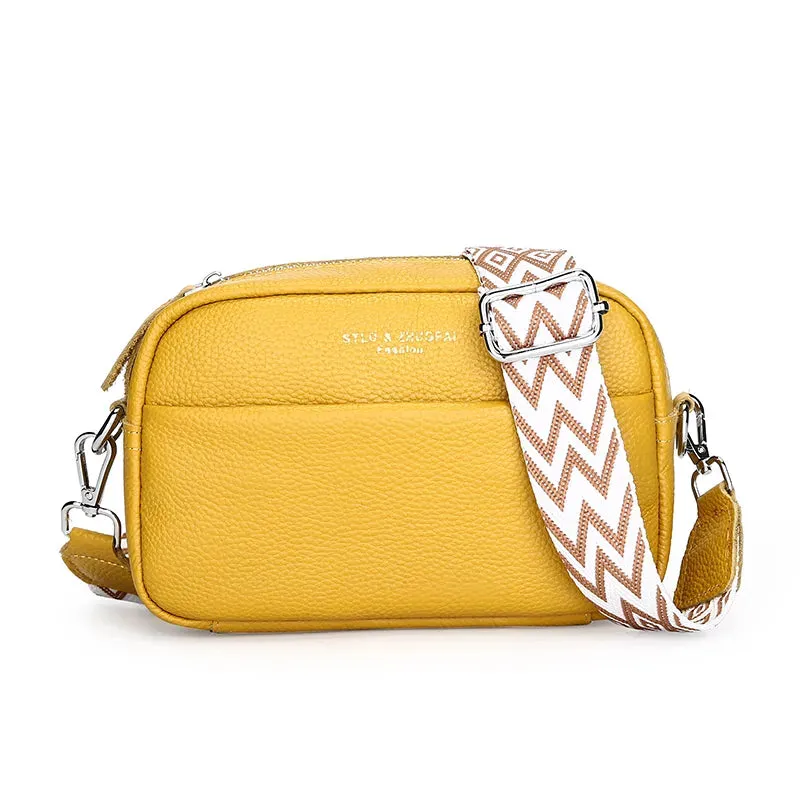 High Quality Genuine Leather Crossbody Shoulder Bag With Strap Cowhide Leather Handbag Messenger Tote Bag