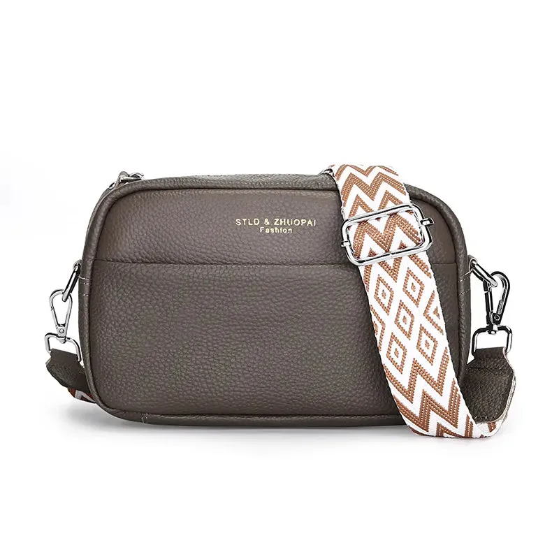 High Quality Genuine Leather Crossbody Shoulder Bag With Strap Cowhide Leather Handbag Messenger Tote Bag