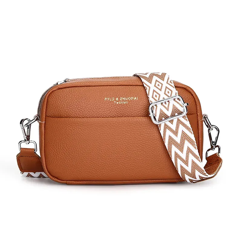 High Quality Genuine Leather Crossbody Shoulder Bag With Strap Cowhide Leather Handbag Messenger Tote Bag