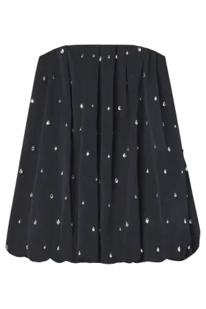 Holly Strapless Embellished Mini Dress | Black