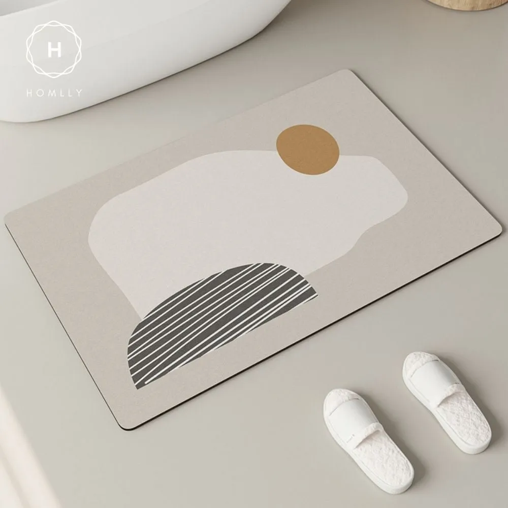 Homlly Poiio Non Slip Super Thin Quick Dry Absorbent Diatomaceous Floor Bath Mat