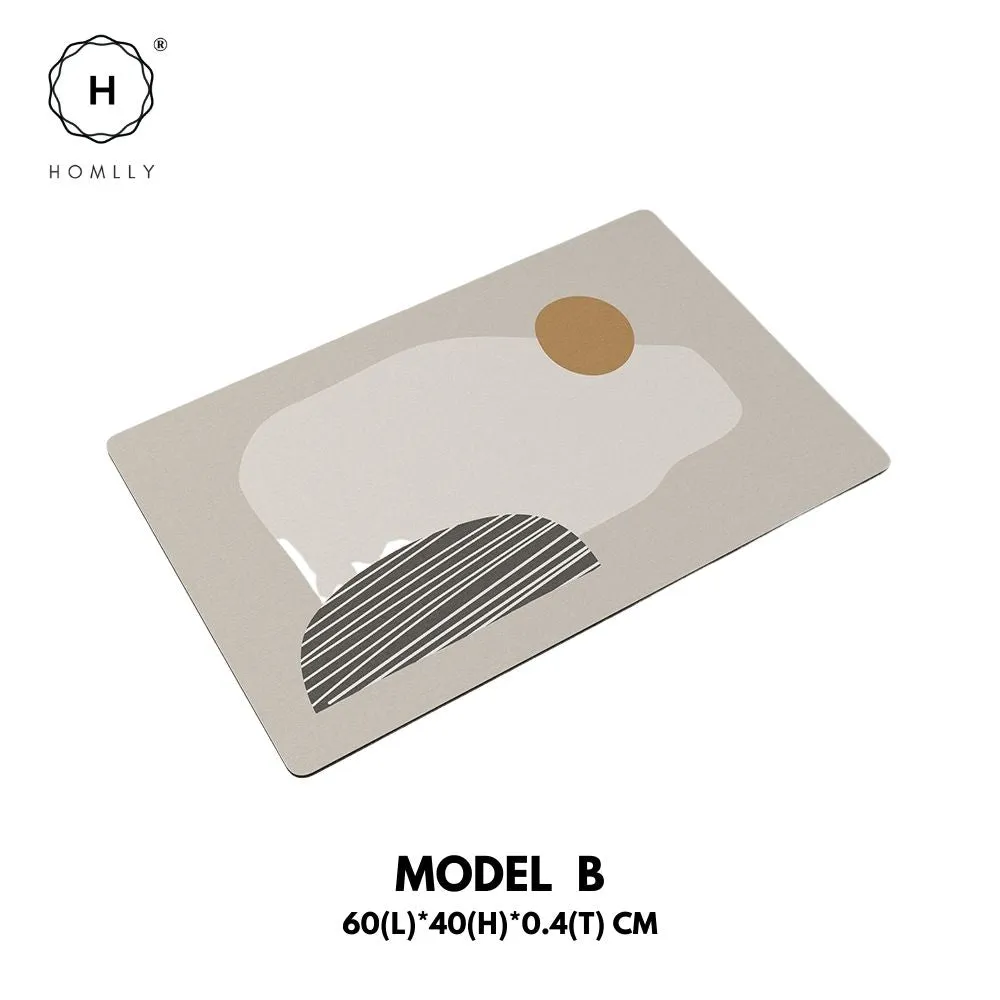 Homlly Poiio Non Slip Super Thin Quick Dry Absorbent Diatomaceous Floor Bath Mat
