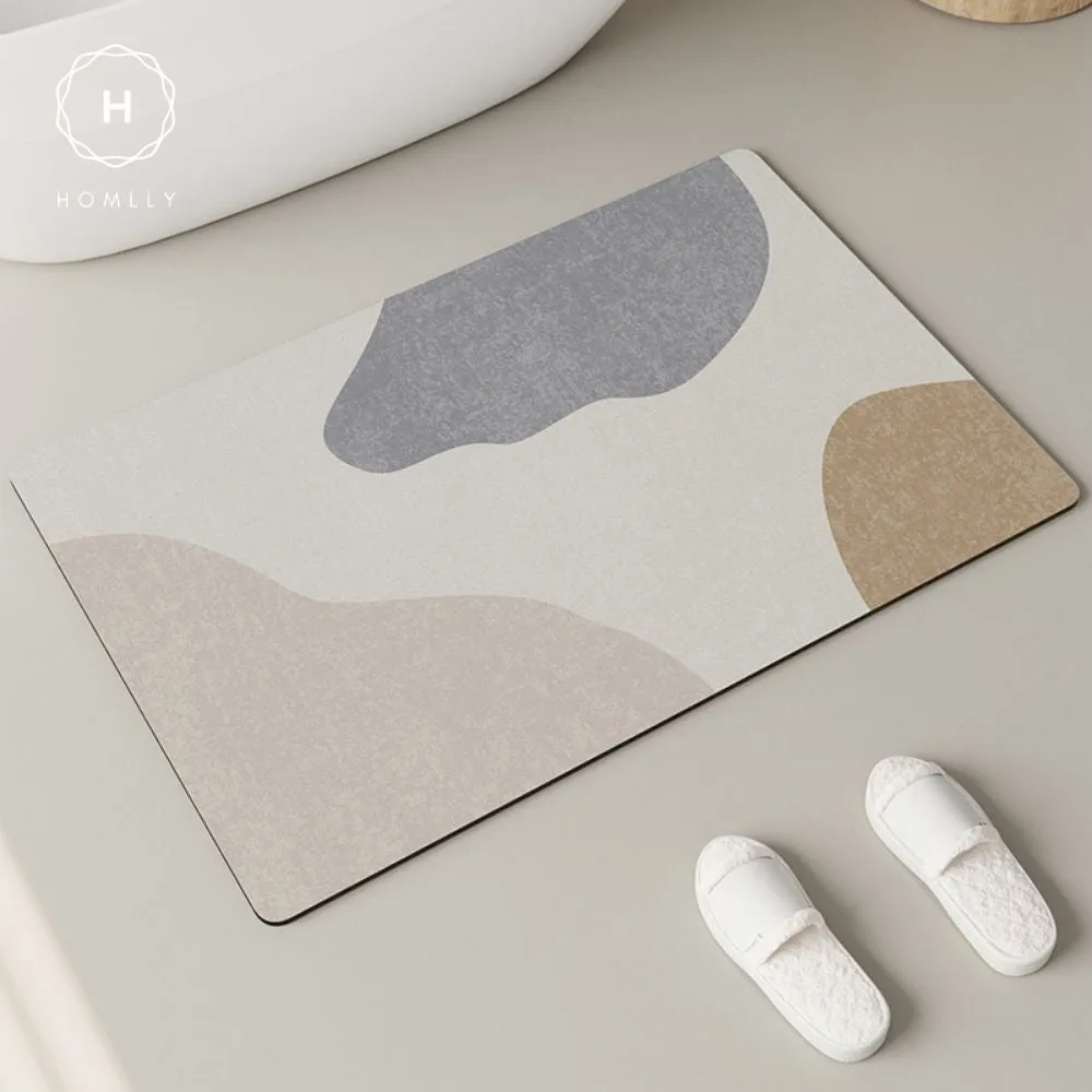 Homlly Poiio Non Slip Super Thin Quick Dry Absorbent Diatomaceous Floor Bath Mat