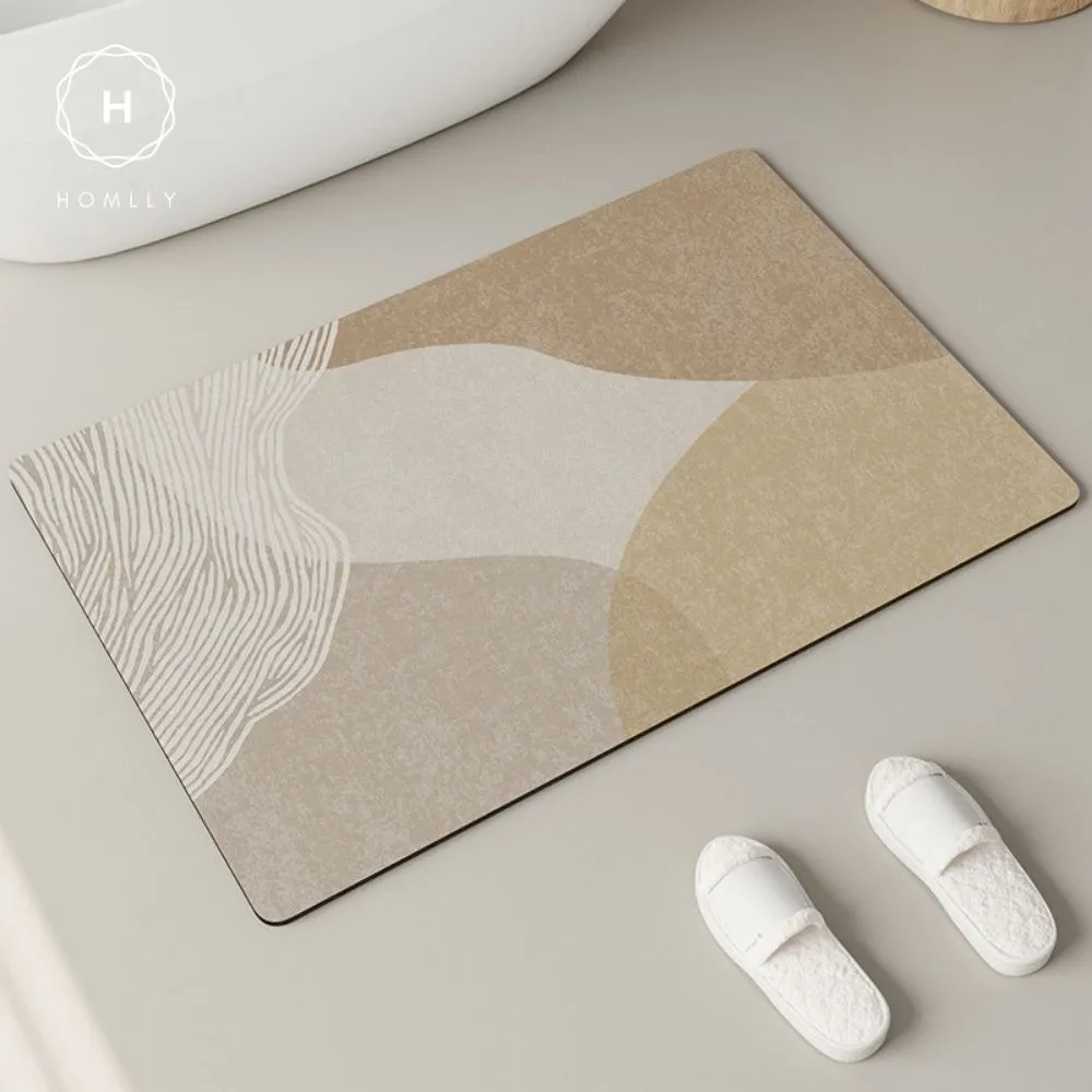 Homlly Poiio Non Slip Super Thin Quick Dry Absorbent Diatomaceous Floor Bath Mat