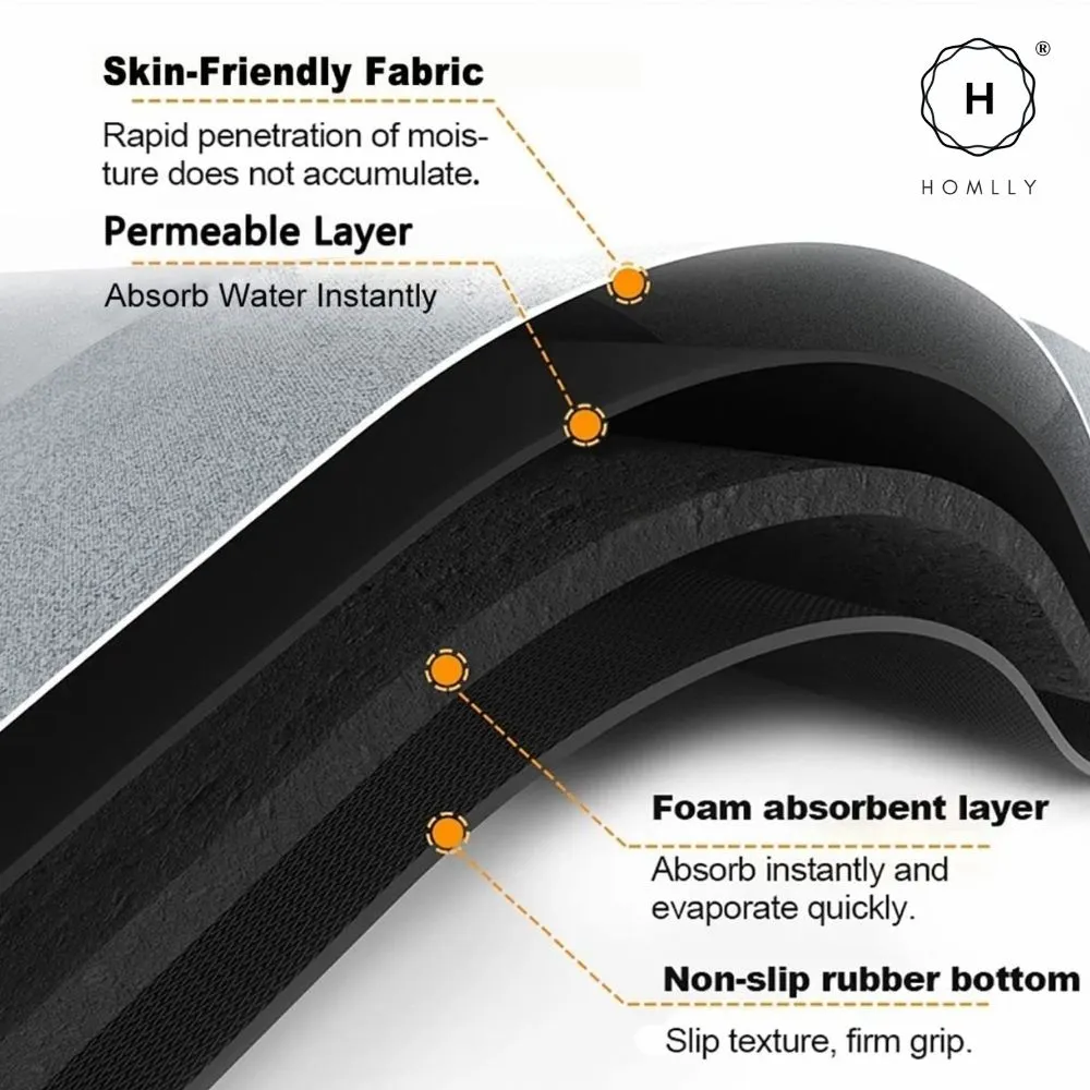 Homlly Poiio Non Slip Super Thin Quick Dry Absorbent Diatomaceous Floor Bath Mat