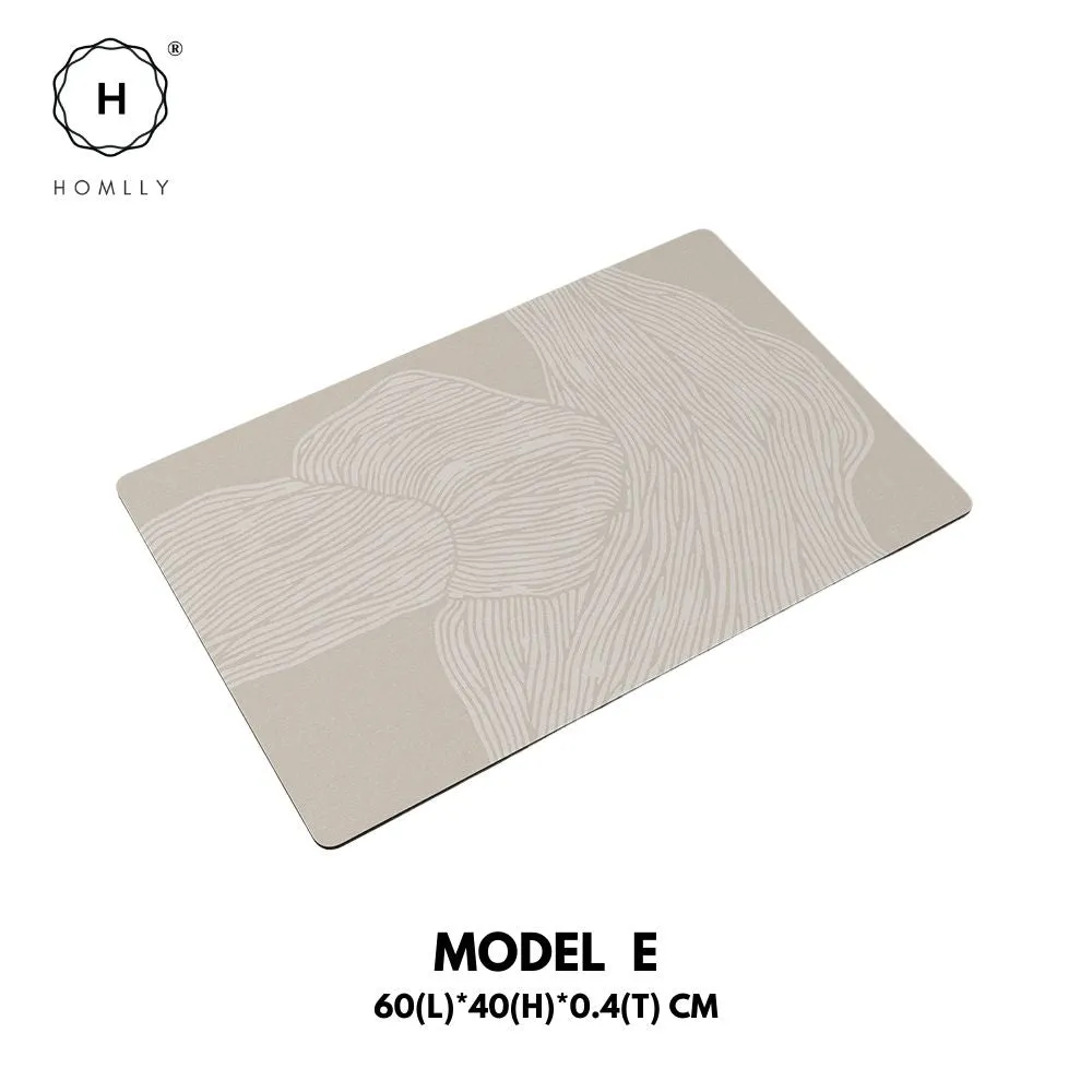 Homlly Poiio Non Slip Super Thin Quick Dry Absorbent Diatomaceous Floor Bath Mat