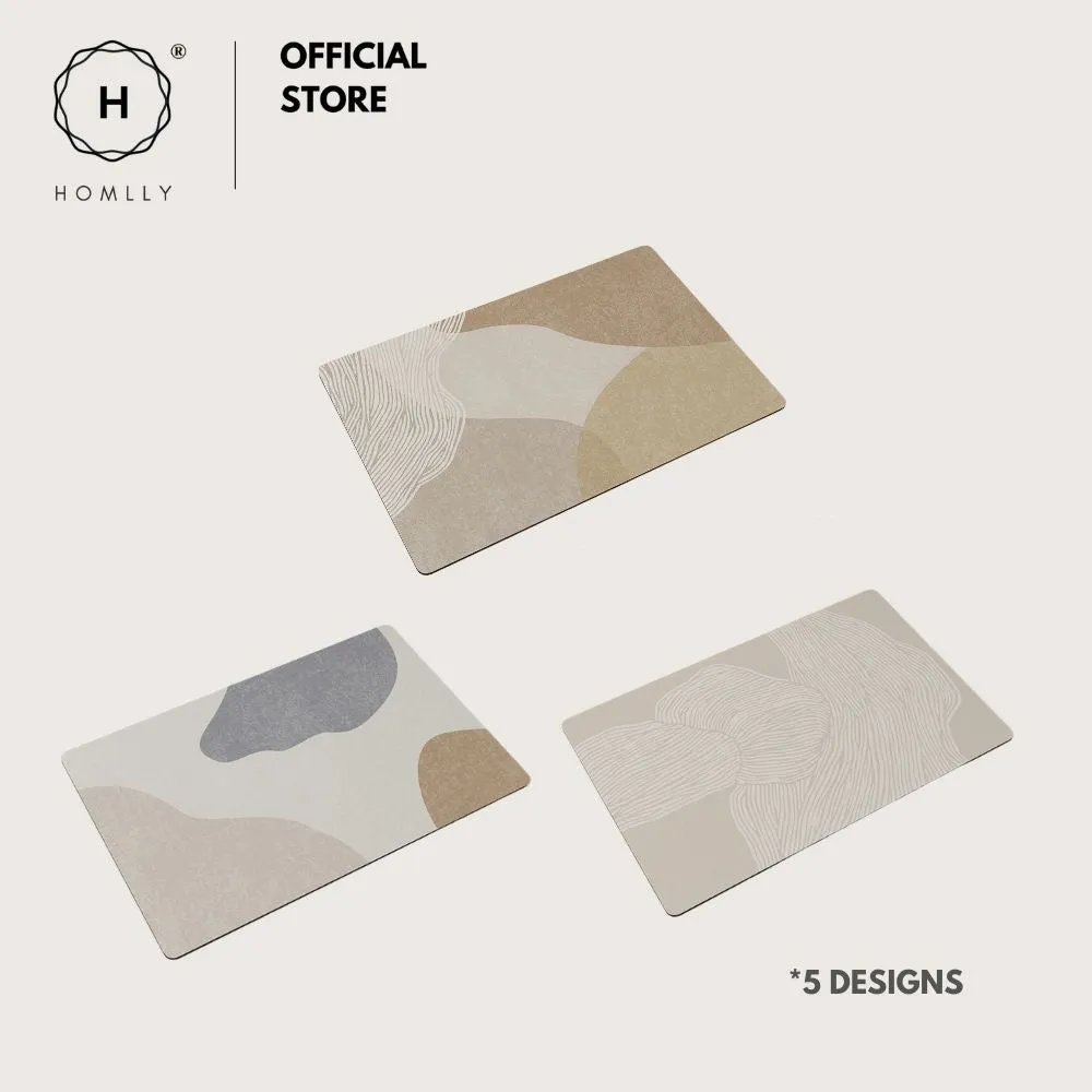 Homlly Poiio Non Slip Super Thin Quick Dry Absorbent Diatomaceous Floor Bath Mat