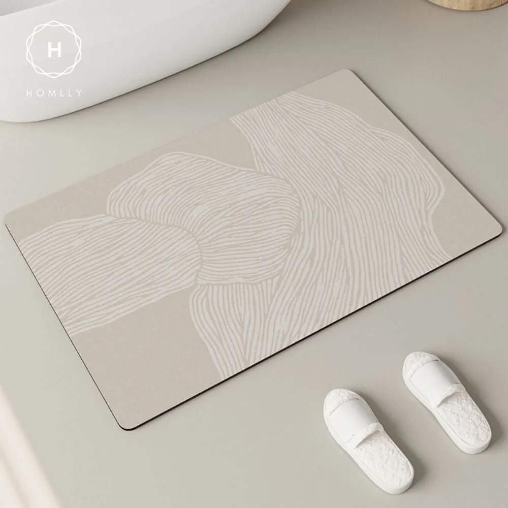 Homlly Poiio Non Slip Super Thin Quick Dry Absorbent Diatomaceous Floor Bath Mat