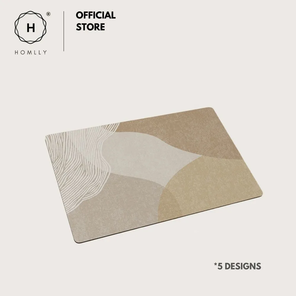 Homlly Poiio Non Slip Super Thin Quick Dry Absorbent Diatomaceous Floor Bath Mat