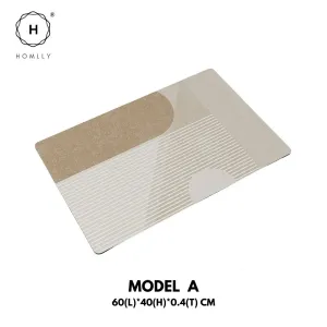 Homlly Poiio Non Slip Super Thin Quick Dry Absorbent Diatomaceous Floor Bath Mat
