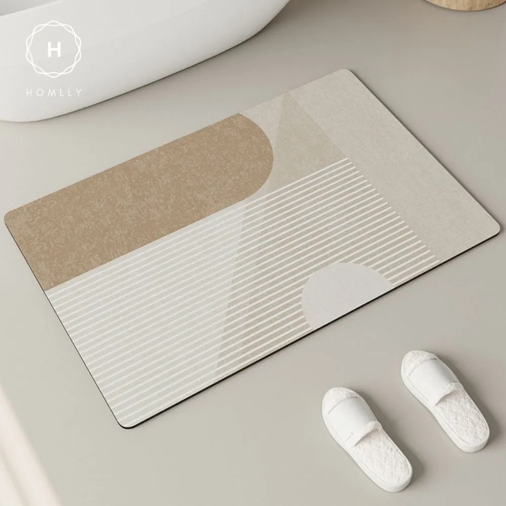 Homlly Poiio Non Slip Super Thin Quick Dry Absorbent Diatomaceous Floor Bath Mat