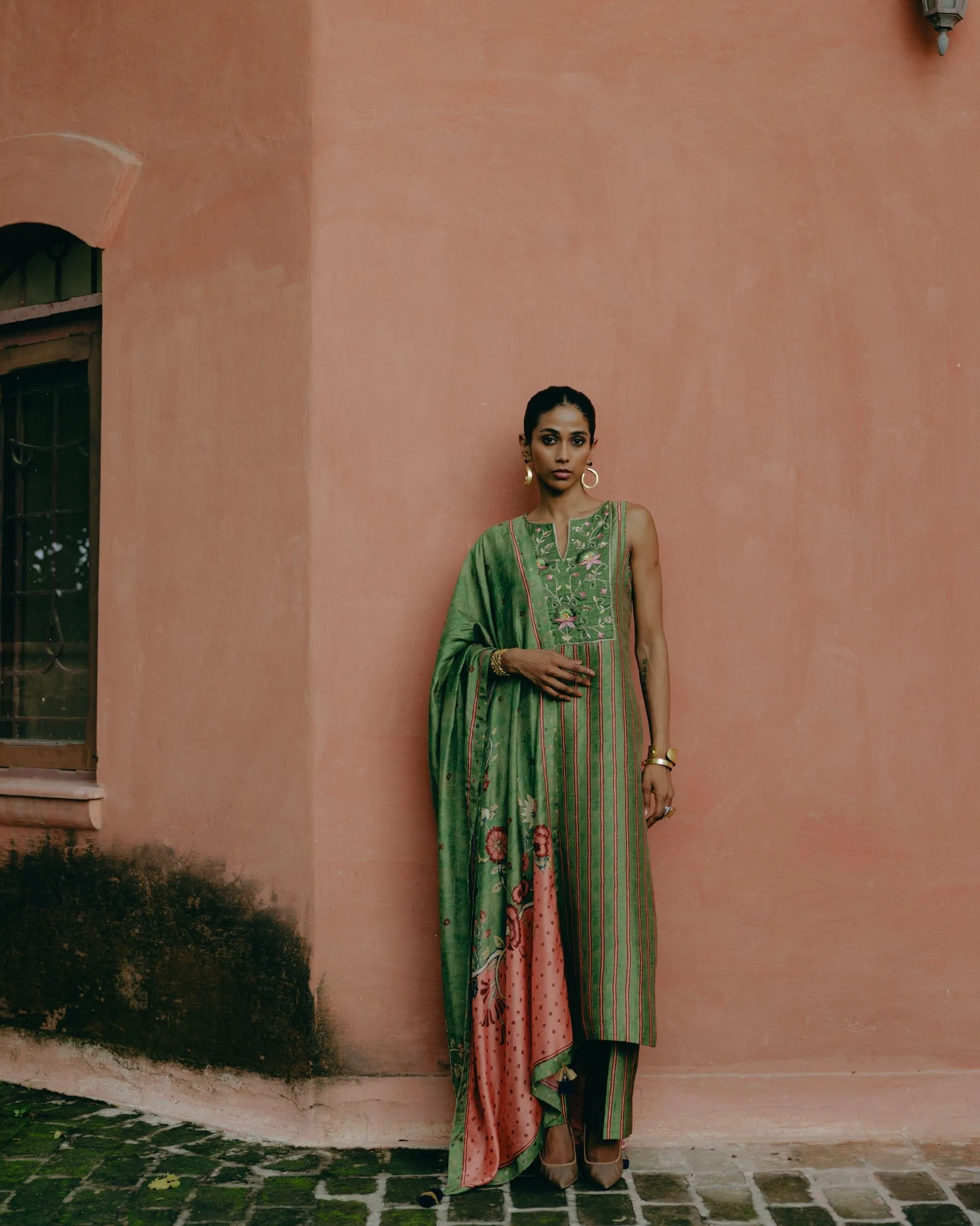 Jade green kurta set