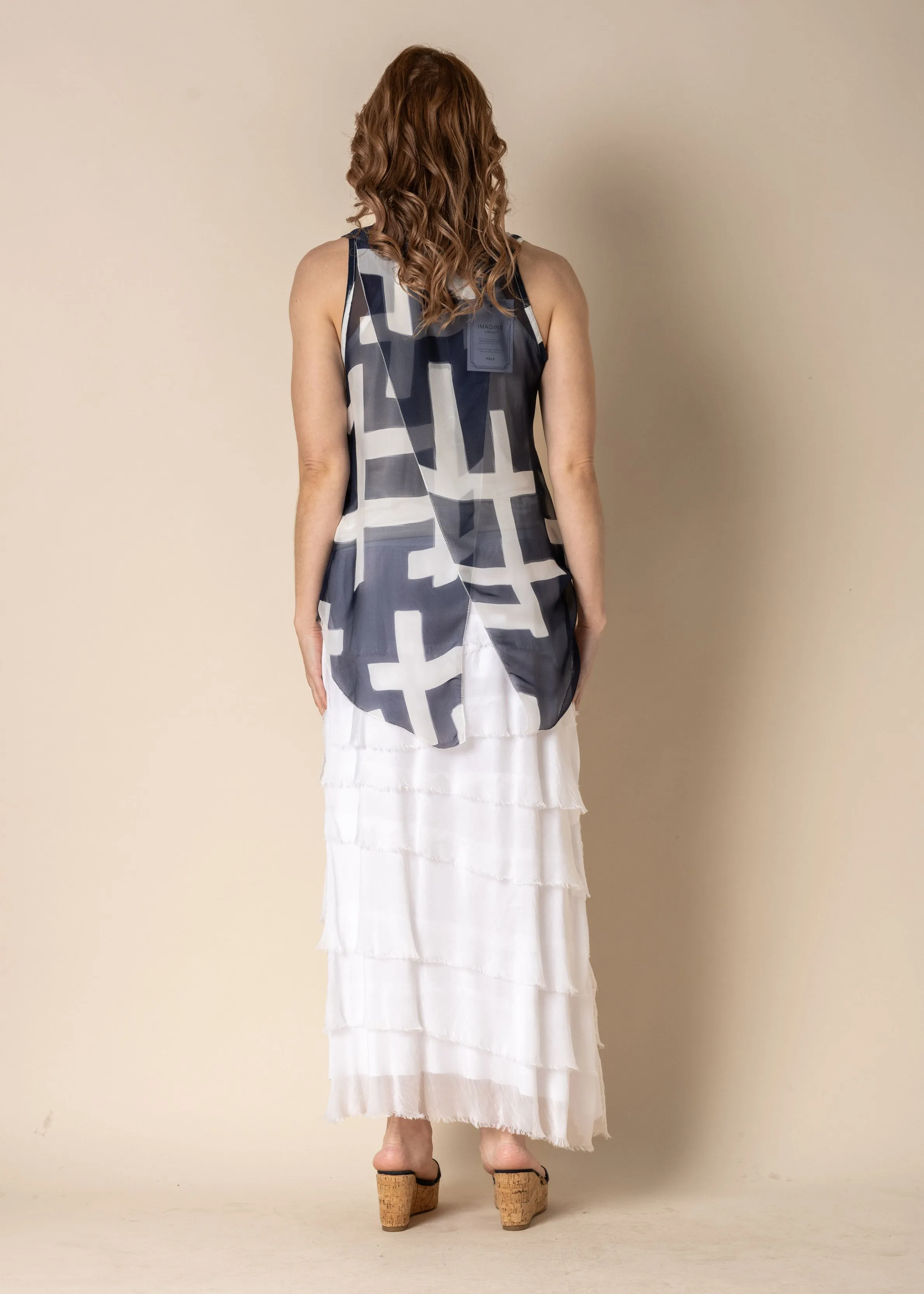 Jasna Silk Top in Navy