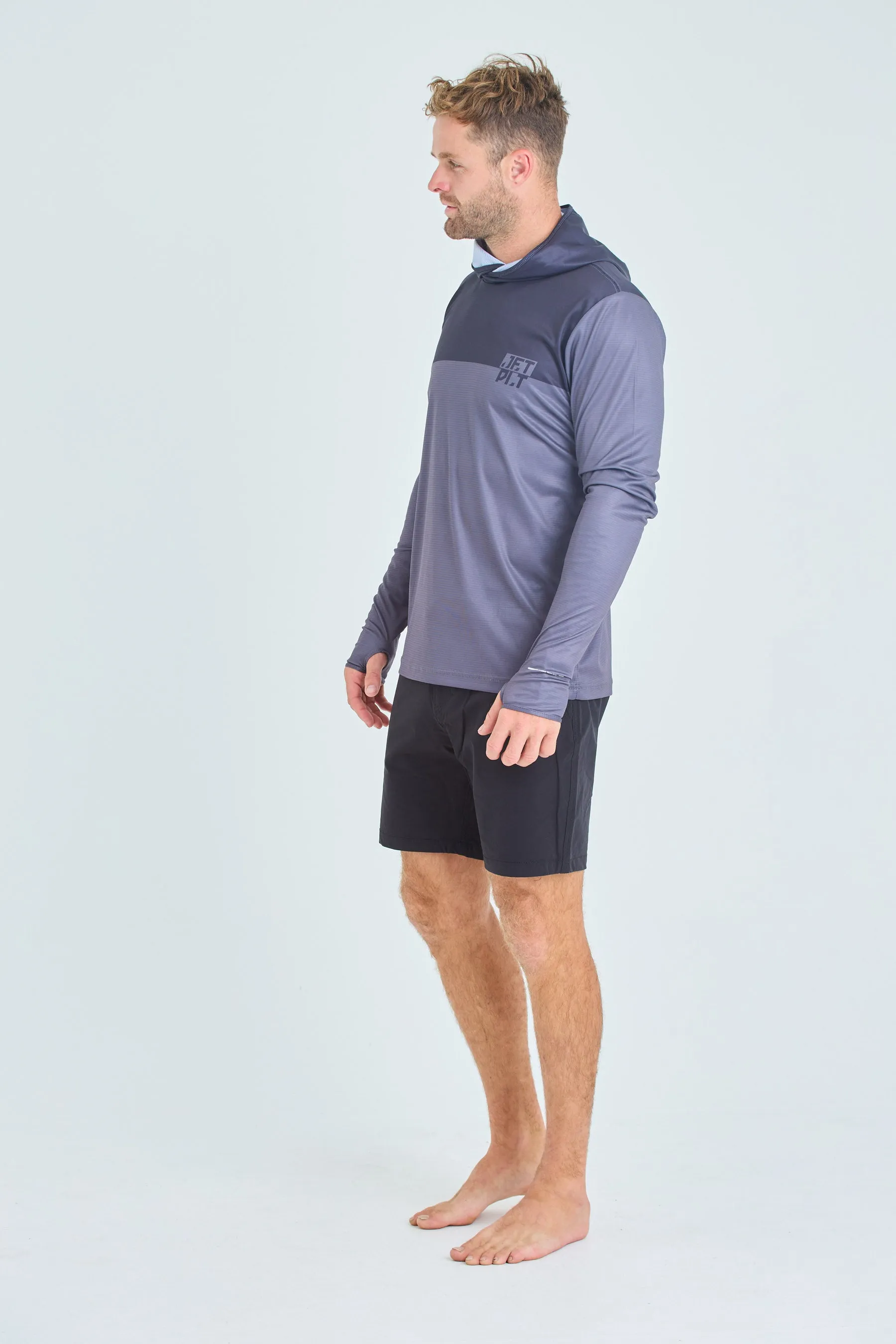 Jetpilot Venture Mens LS Hooded Hydro Tee - Black