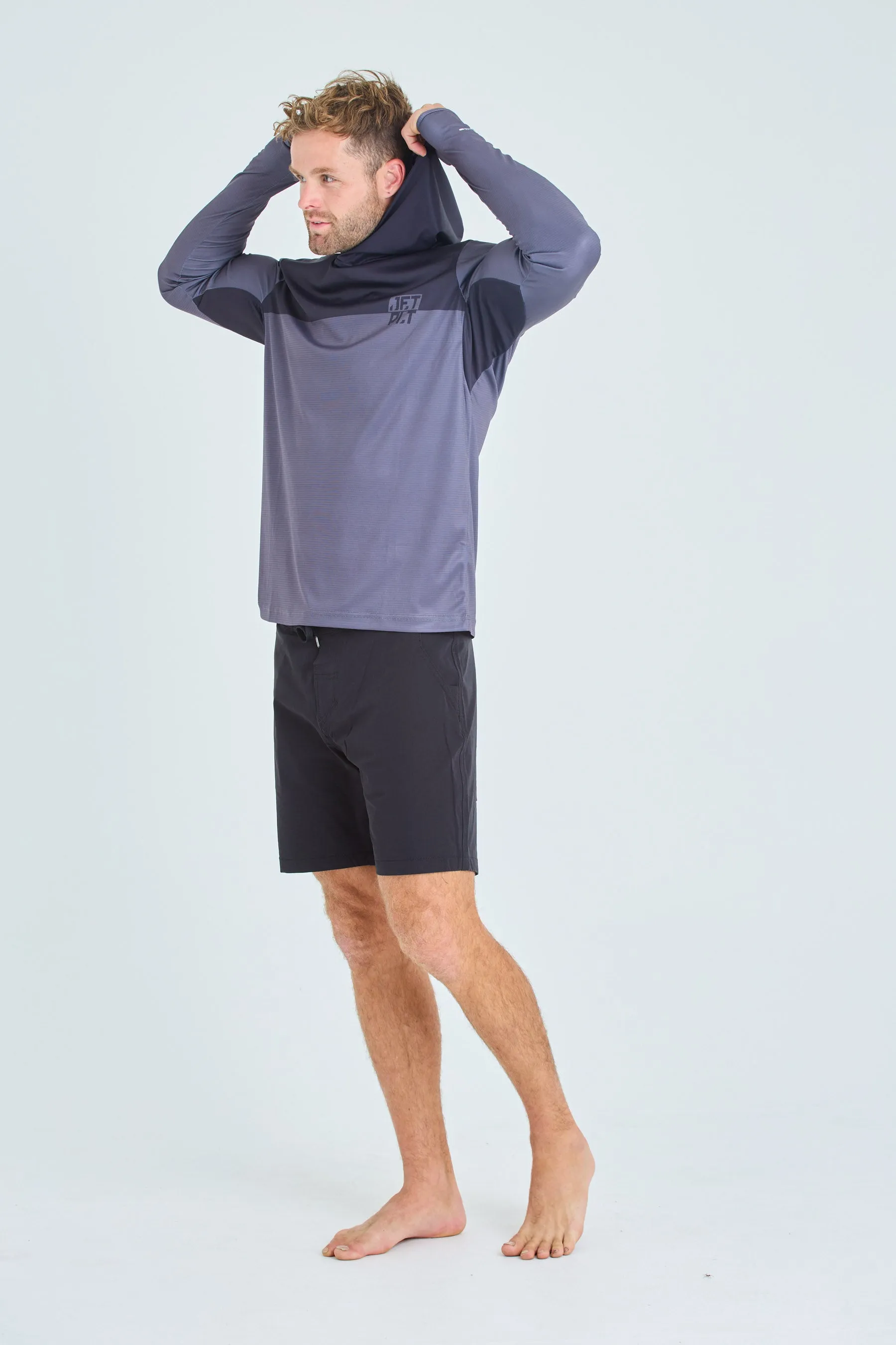 Jetpilot Venture Mens LS Hooded Hydro Tee - Black
