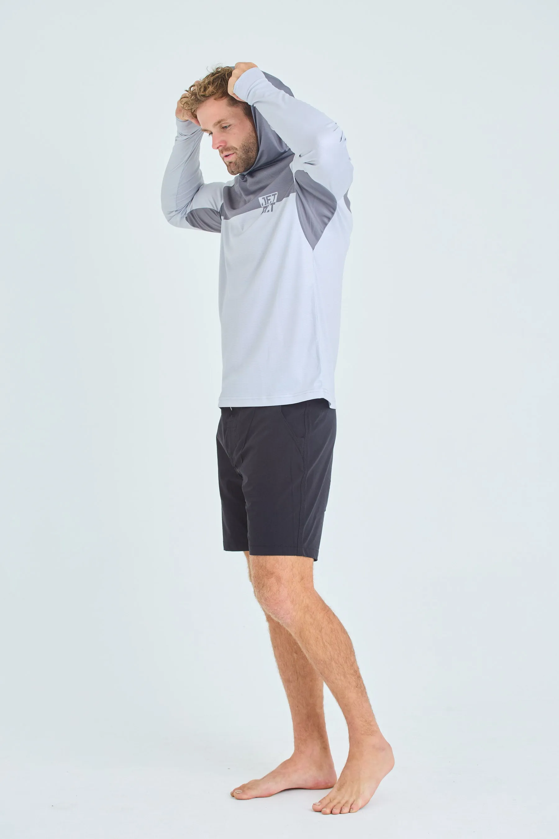 Jetpilot Venture Mens LS Hooded Hydro Tee - Grey