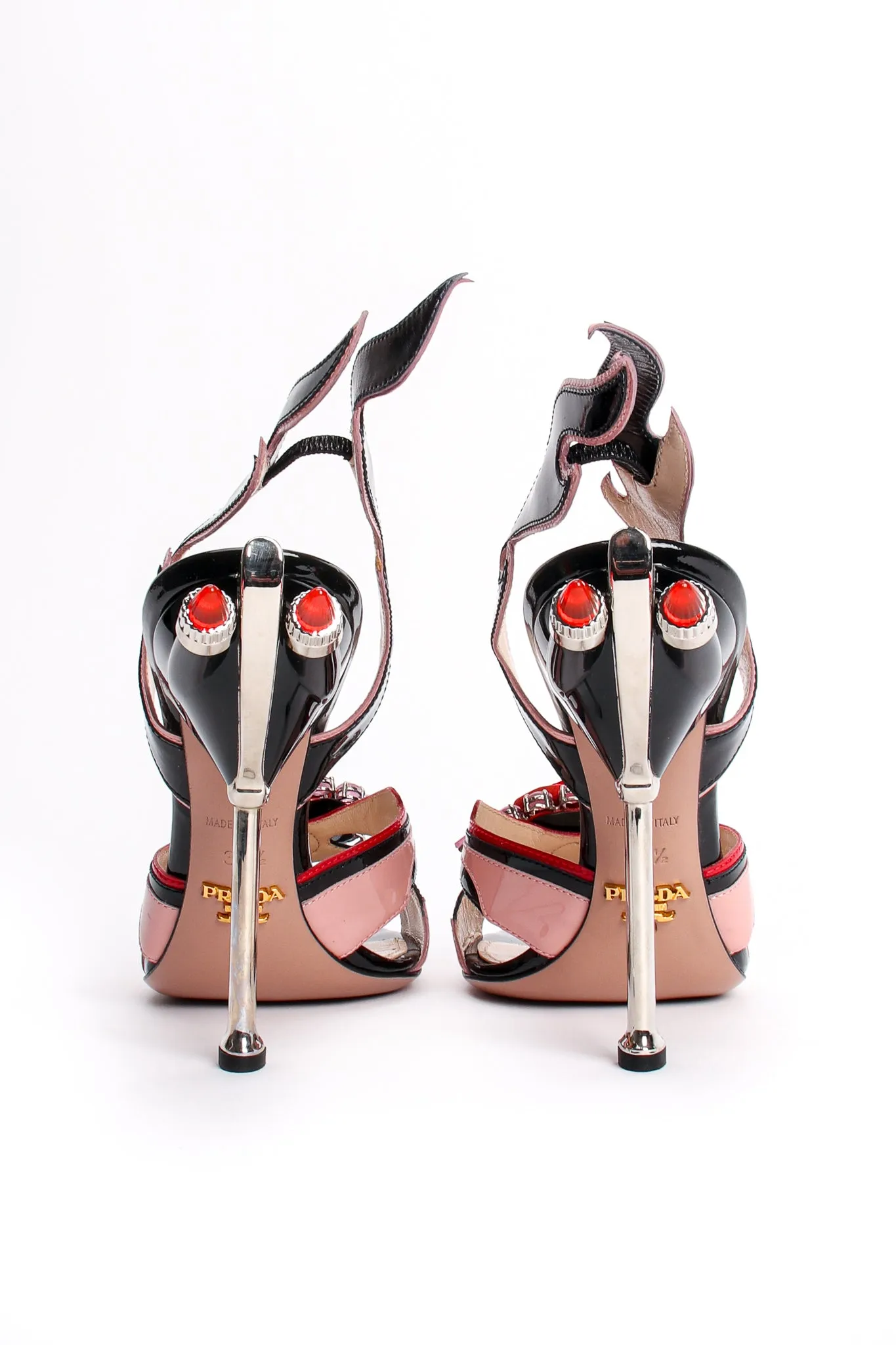 Jeweled Tail Light Flame Sandal