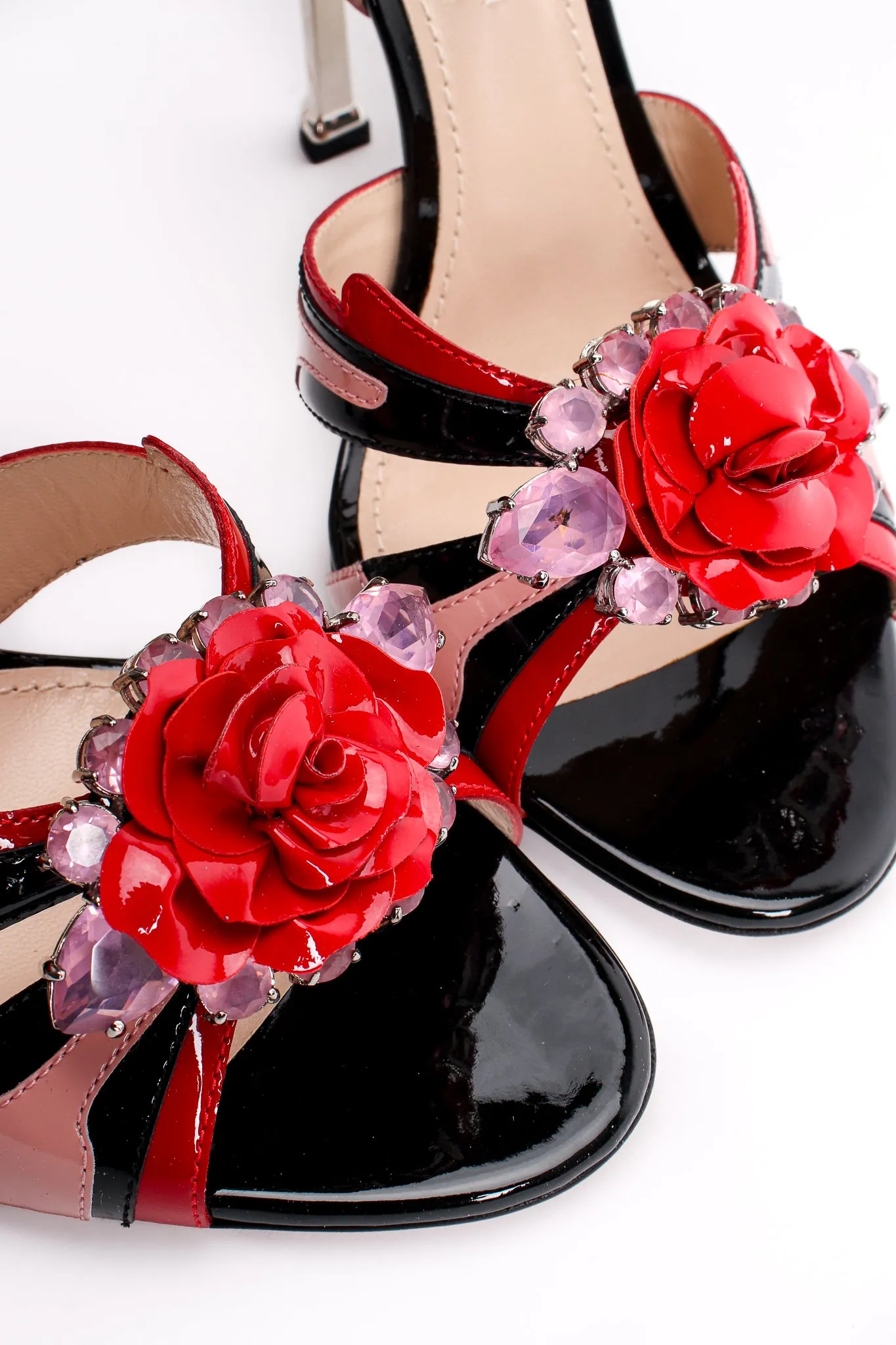 Jeweled Tail Light Flame Sandal