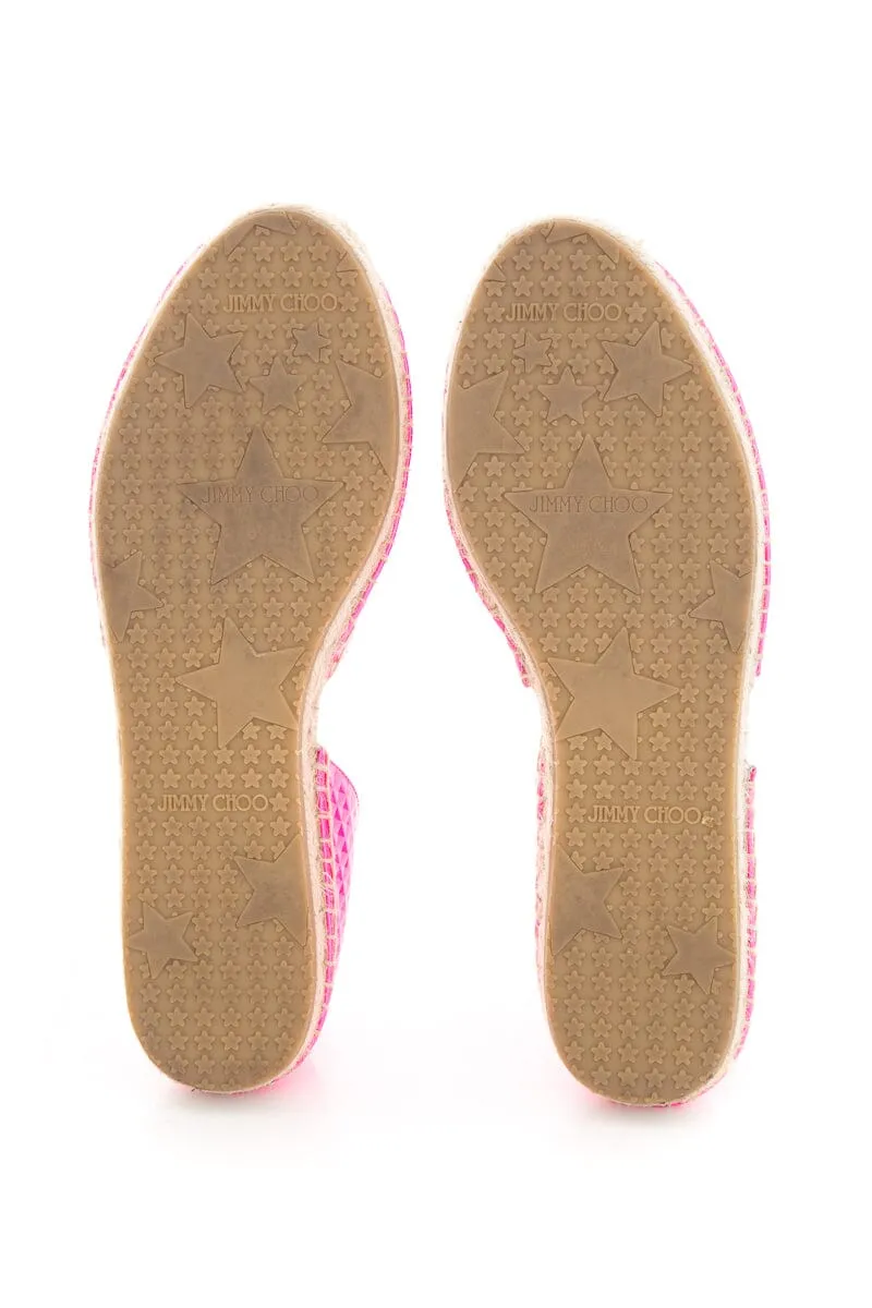 Jimmy Choo Neon Pink Espadrille SZ 36.5