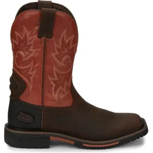 Justin Men's Joist 11" Waterproof Western Work Boot -Brown- SE4944