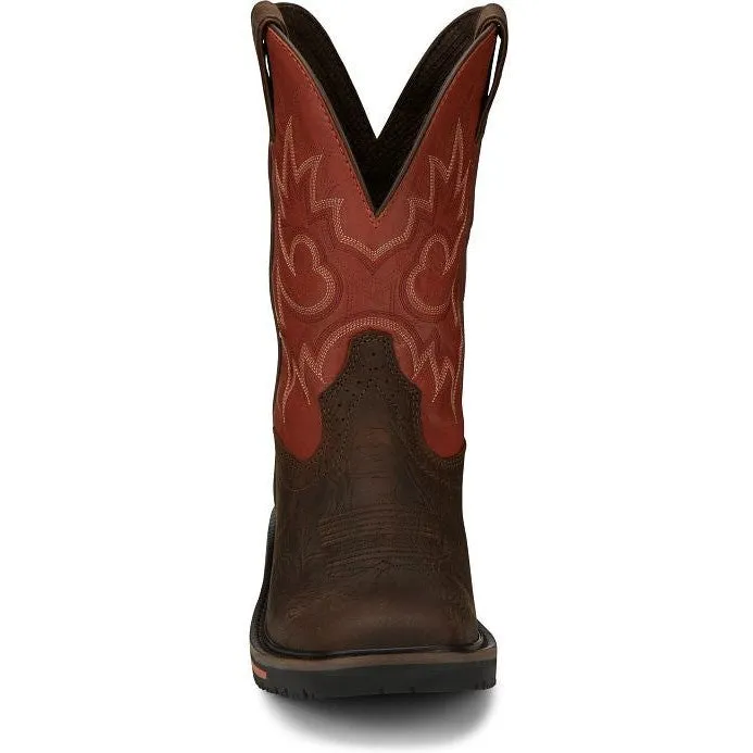 Justin Men's Joist 11" Waterproof Western Work Boot -Brown- SE4944