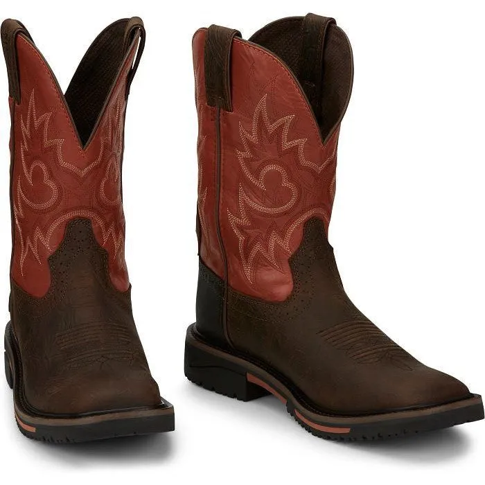 Justin Men's Joist 11" Waterproof Western Work Boot -Brown- SE4944